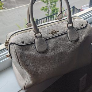 Cream Coach Shoulder Bag with strap and dust bag